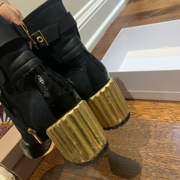 Dior boots . Patent leather and canvas - Picture 4 of 6